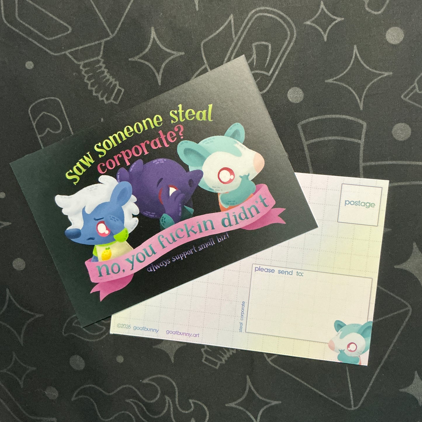 Steal Corporate postcard