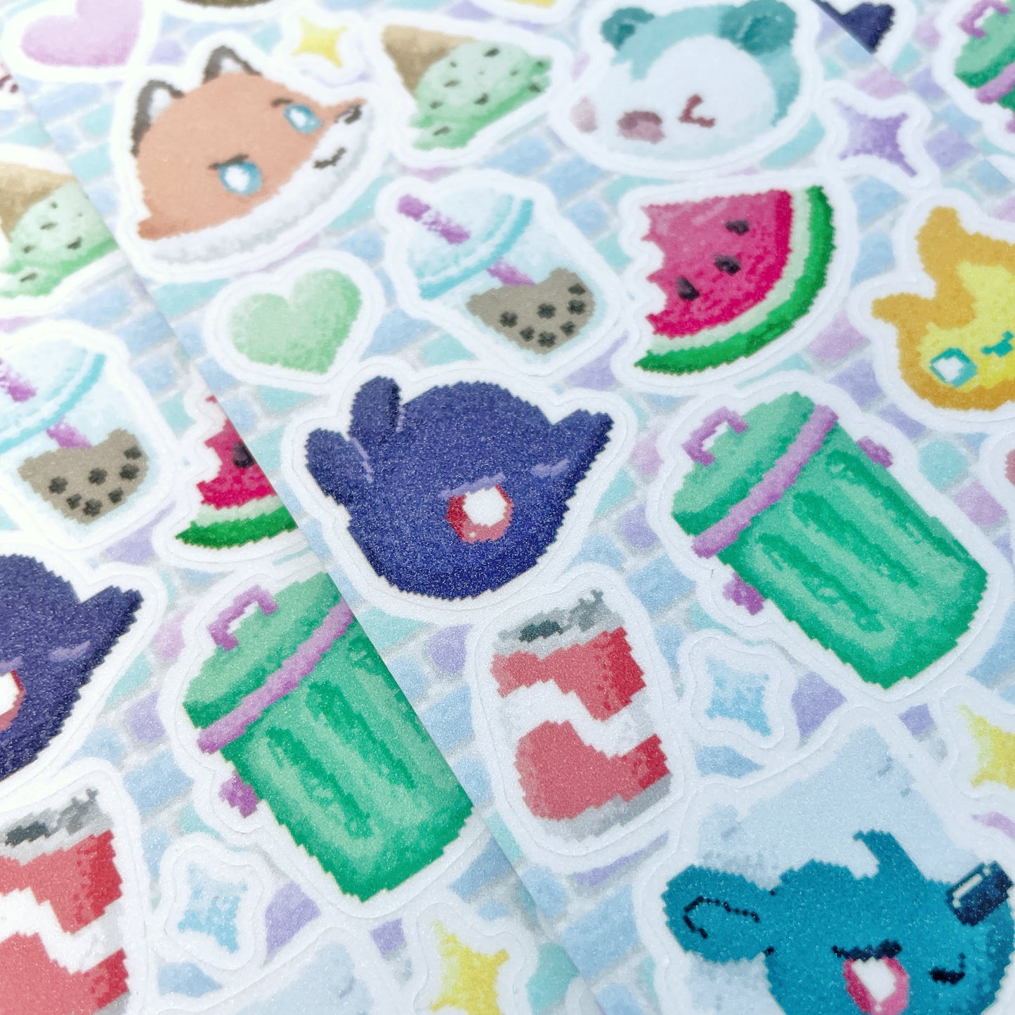 Pixel Trash Alley sticker sheet