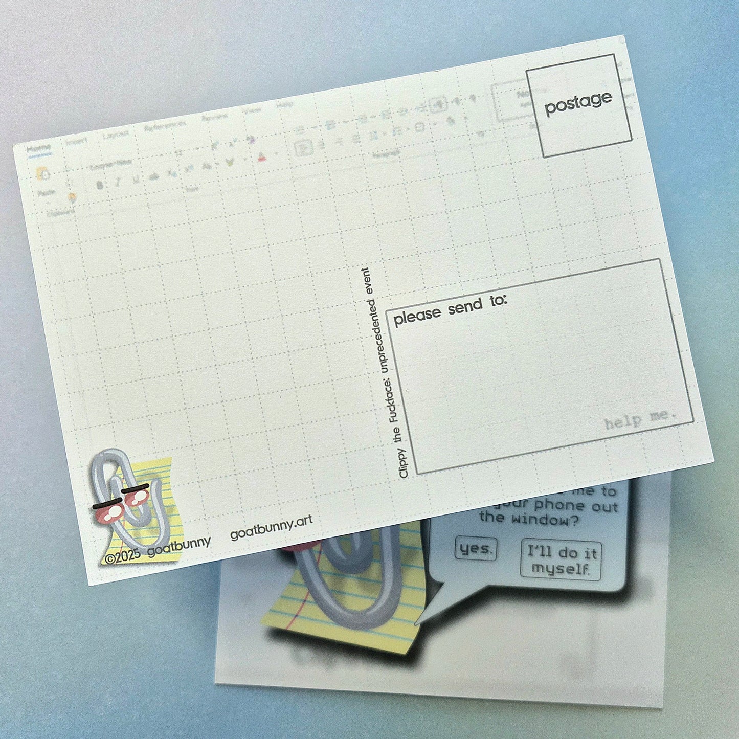 Clippy Unprecedented Event postcard