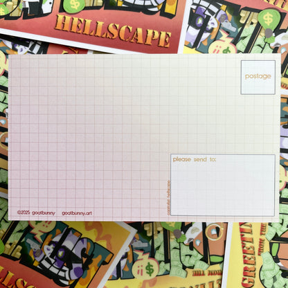 Capitalist Hellscape postcard