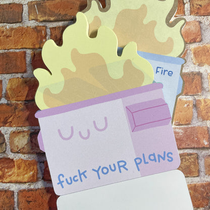 Dumpster Fire notepad