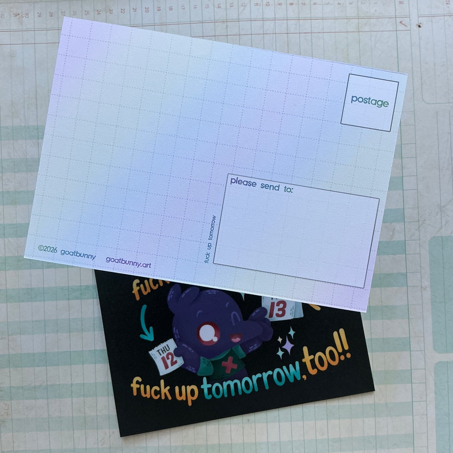 Fuck Up Tomorrow postcard