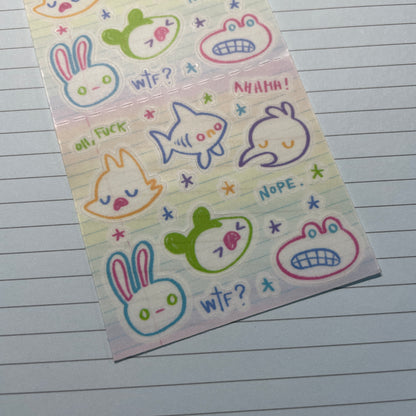 Moar Notebook Critters sticker sheet