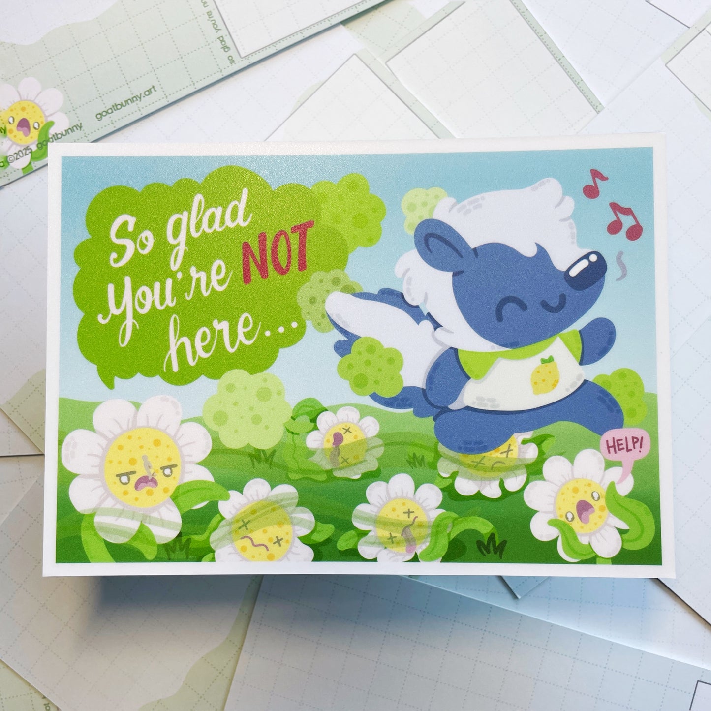 So Glad You're Not Here postcard
