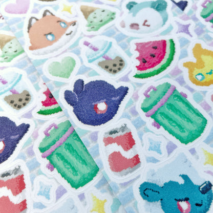 Pixel Trash Alley sticker sheet