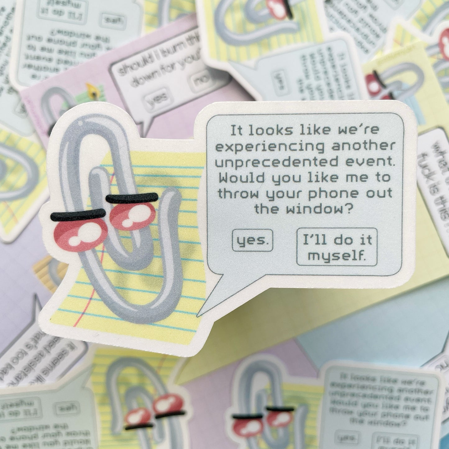 Clippy Unprecedented Event sticker