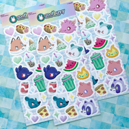 Pixel Trash Alley sticker sheet