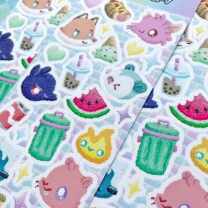 Pixel Trash Alley sticker sheet