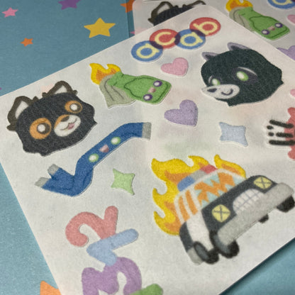 ACAB fuzzy sticker sheet (single sheet)
