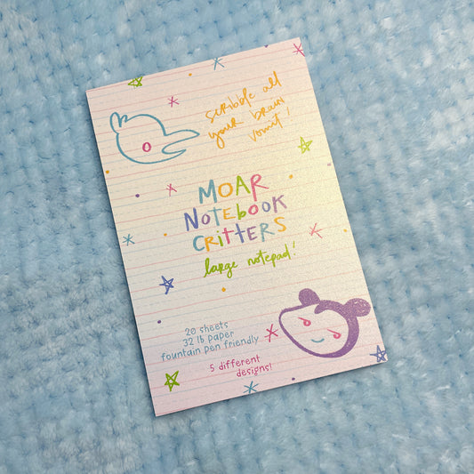 Moar Notebook Critters large notepad
