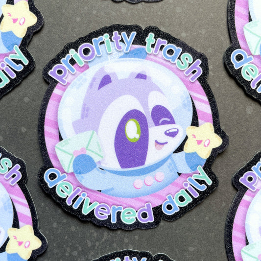 Priority Trash Delivered Daily sticker