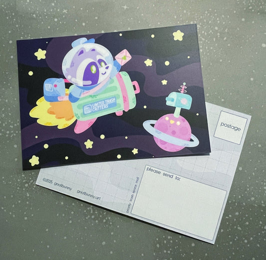 Priority Trash Space Mail postcard
