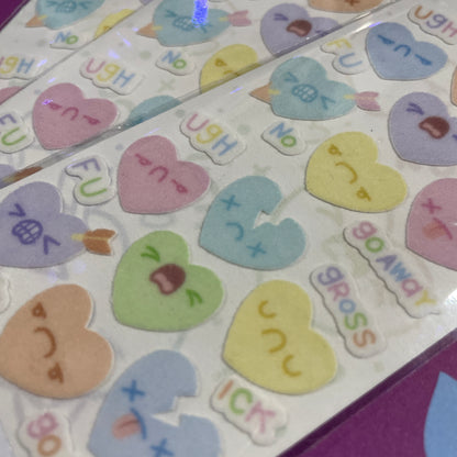 Salty Hearts sticker sheet