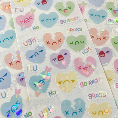 Salty Hearts sticker sheet