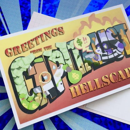 Capitalist Hellscape postcard