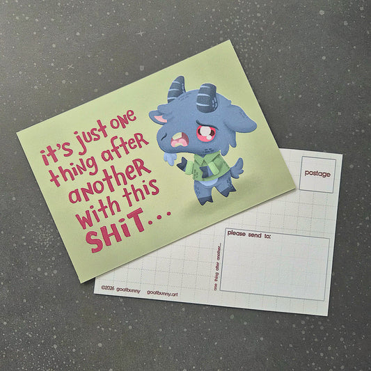 One Thing After Another postcard