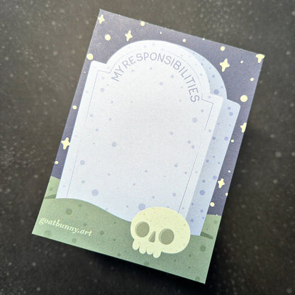 Here Lies A Notepad small notepad