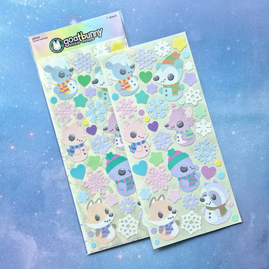 Snow Critters sticker sheet