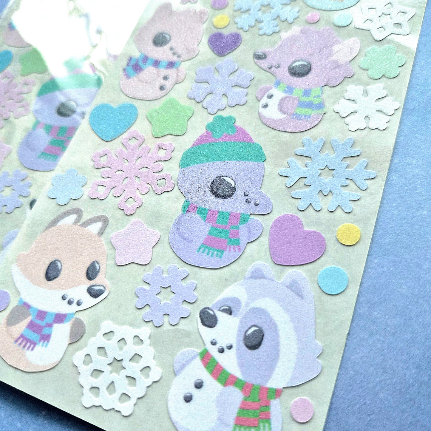 Snow Critters sticker sheet